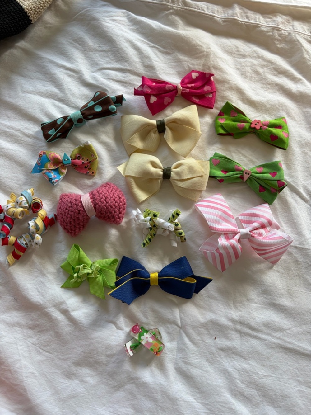 Multi-Color Kids Hair Bow Pack - Pink, Green, Cream, Blue, Navy